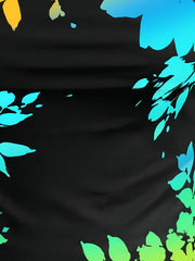 Ombre Leaf Print Tankini Set High Stretch Cami Top & Shorts Swimsuit