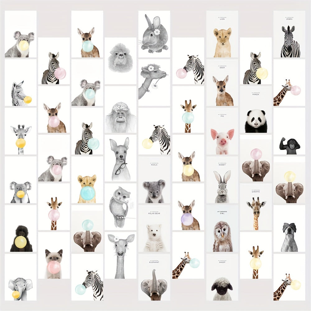 50pcs Animal Postcard Wall Collage Kit for Teen Girls College Dorm Room Decor