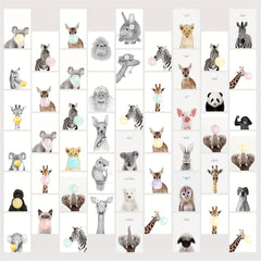 50pcs Animal Postcard Wall Collage Kit for Teen Girls College Dorm Room Decor