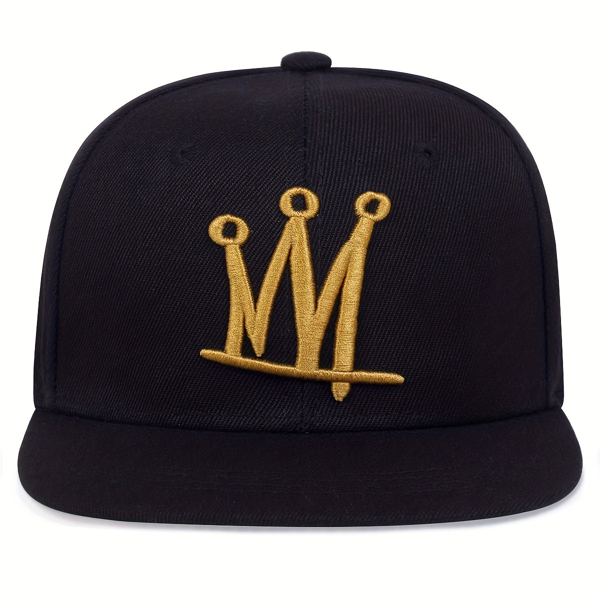 Golden Crown Embroidery Snapback Hat Lightweight Baseball Cap Adjustable Golf