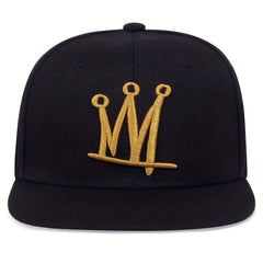 Golden Crown Embroidery Snapback Hat Lightweight Baseball Cap Adjustable Golf