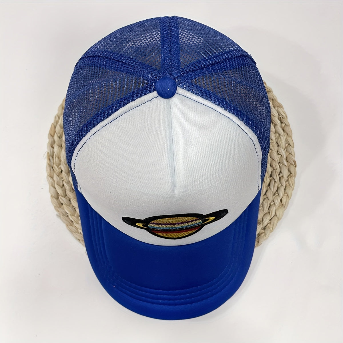 Planet Embroidered Unisex Baseball Cap Trucker Hat Mesh Adjustable