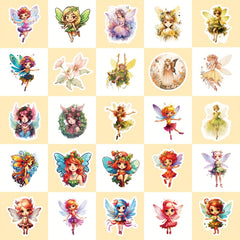 50pcs Butterfly Fairy Stickers Waterproof for Water Bottle Laptop
