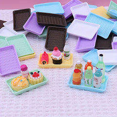 5pcs Mini Kitchen Utensils Food Toys Plates Wine Trays Model Random
