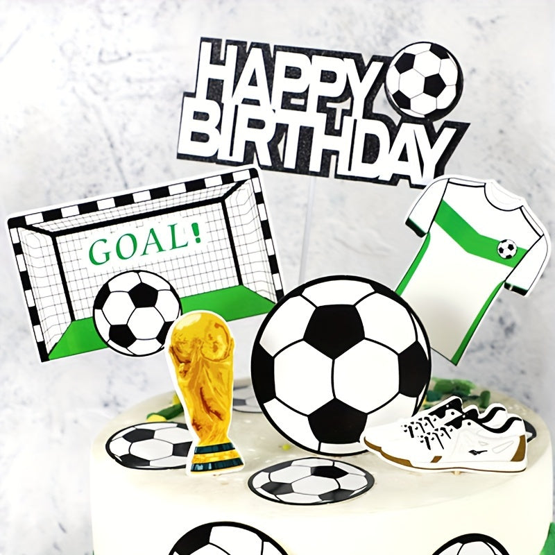 15pcs Soccer Cake Topper Football Player Cake Decorations