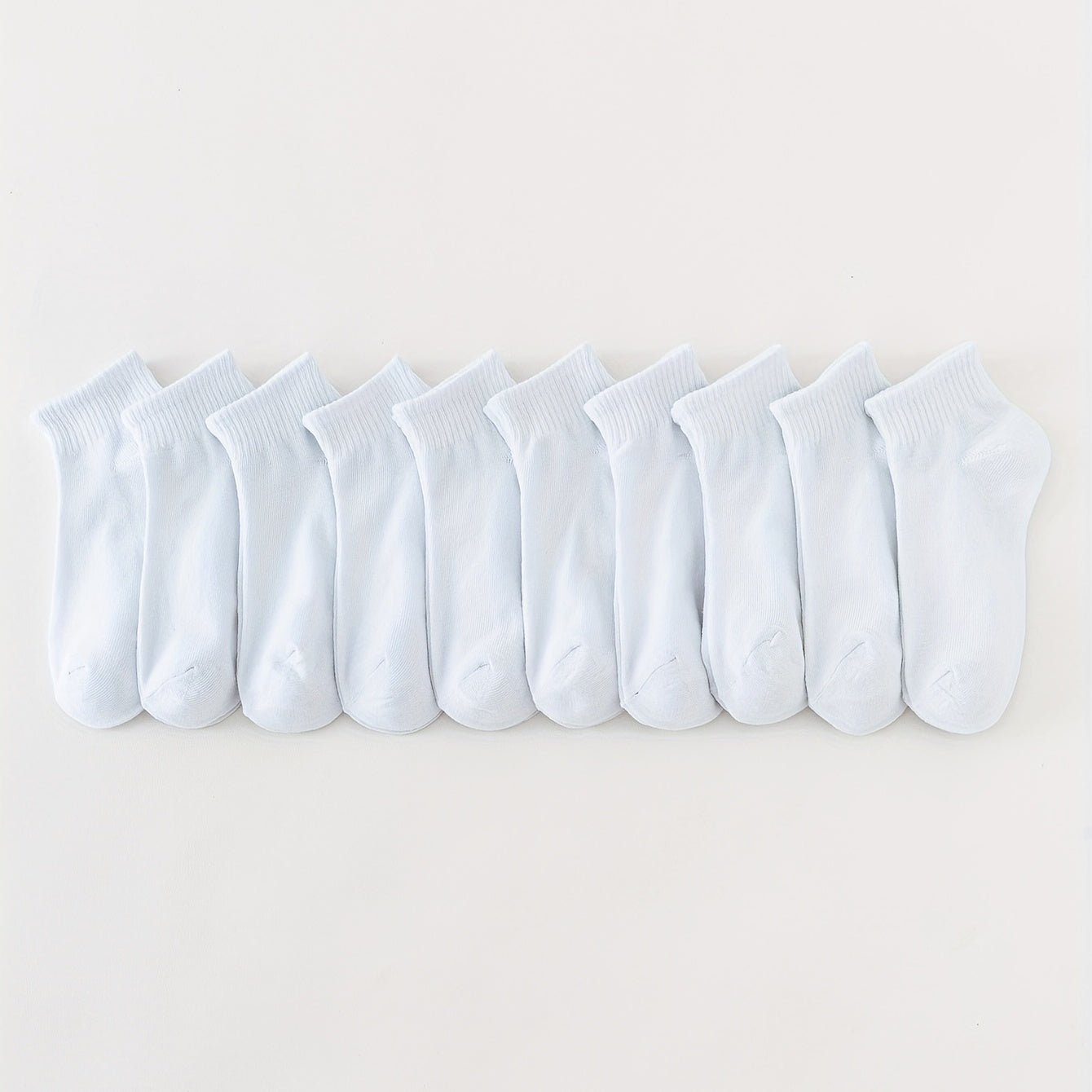 10 Pairs Solid Short Socks Soft & Lightweight All match Women's Stockings