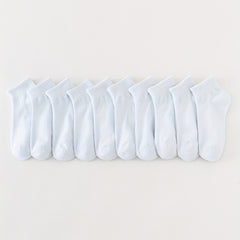 10 Pairs Solid Short Socks Soft & Lightweight All match Women's Stockings