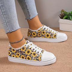 Sunflower & Leopard Print Trim Lightweight Skate Shoes