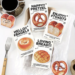 30pcs Bread Convenience Stickers Variety Creative Message Note Ledger Sticker