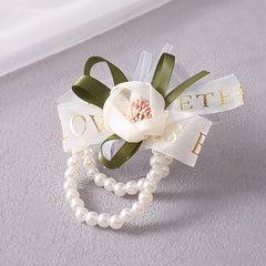 Wedding Wrist Wreath Bracelet Tulle Flower Hand Wreath Bridesmaid Bridal