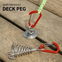 8pcs Tent Pegs w/ Stainless Steel Spring Carabiner for Camping Tents