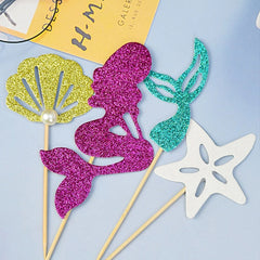 24pcs Mermaid Cake Inserts for Sparkling Cakes