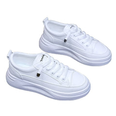 Women's Lace Up Platform Sneakers Anti-slip Low Top Casual Sports Shoes