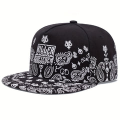 Hip Hop Snapback Hats Gothic Letter Paisley Print Unisex Anime Baseball Cap