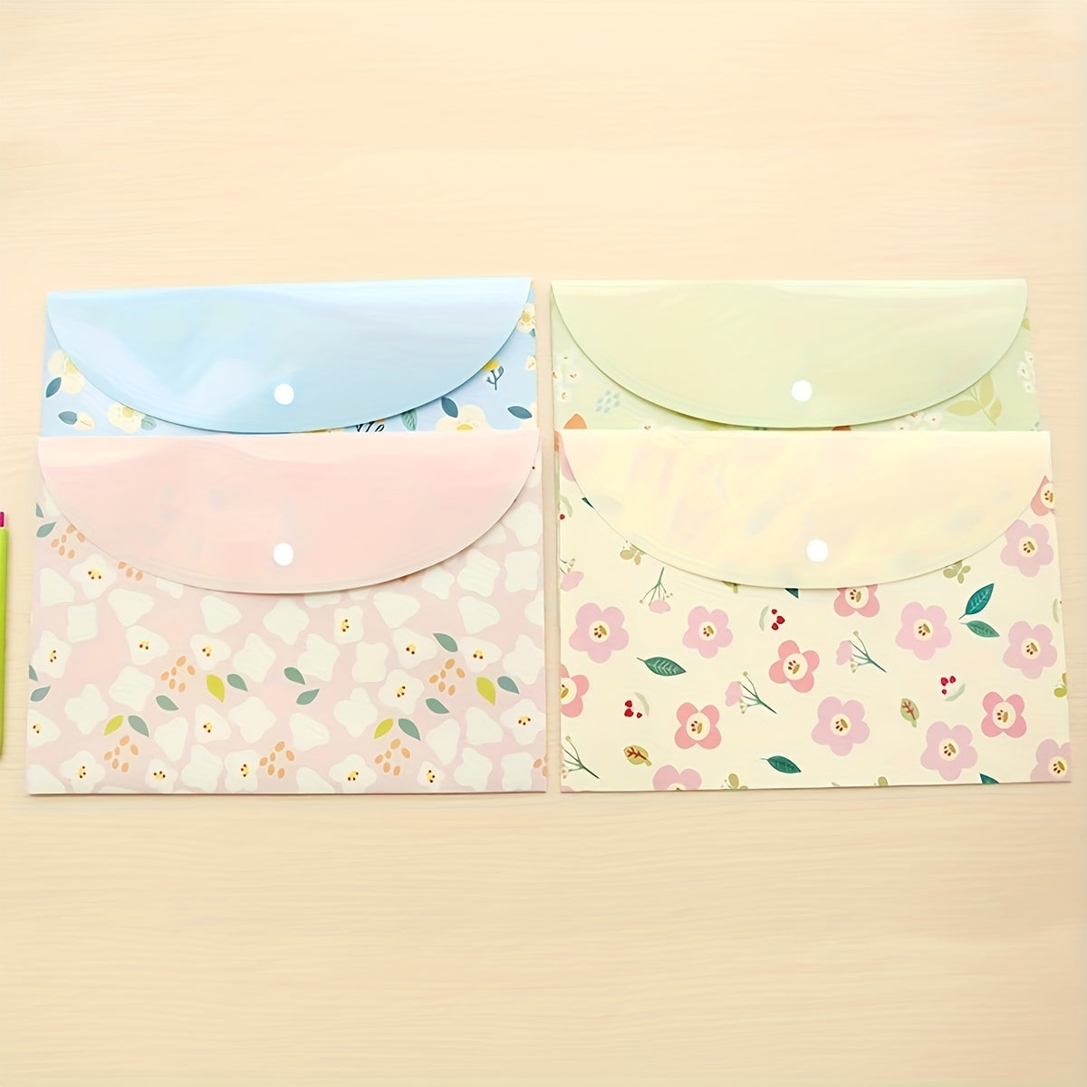Floral Paper File Bag 12.59x9.05 Inches Flesh File Folder