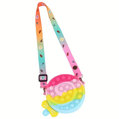 Kids Cartoon Lollipop Silicone Crossbody Bag Toy