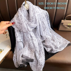 Polka Dot Print Scarf Shawl Casual Head Wrap For Travel