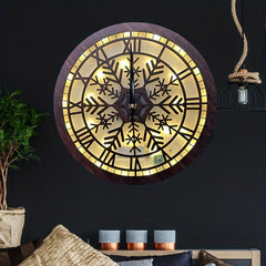LED Wall Clock Retro Wooden Sign Hanging Ornament