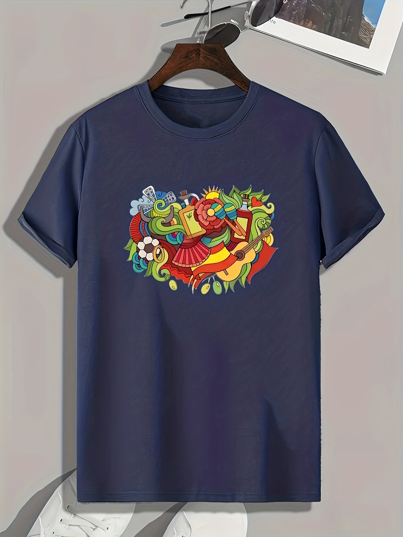 Colorful Print Men's Graphic T shirt for Summer