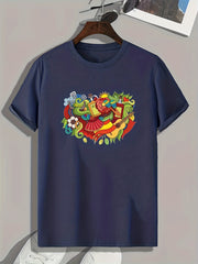 Colorful Print Men's Graphic T shirt for Summer