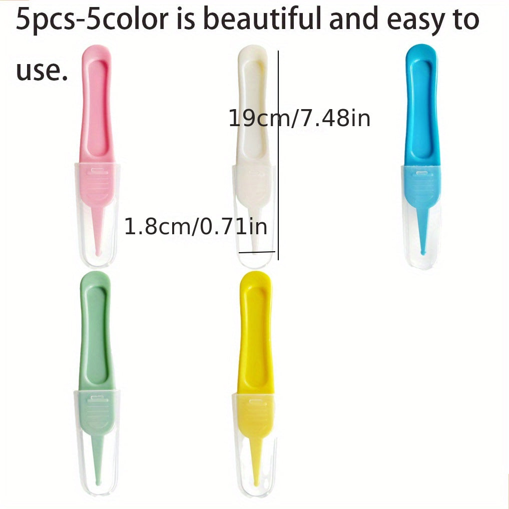 5pcs Baby Booger Clips Round Head Cleaning Tweezers