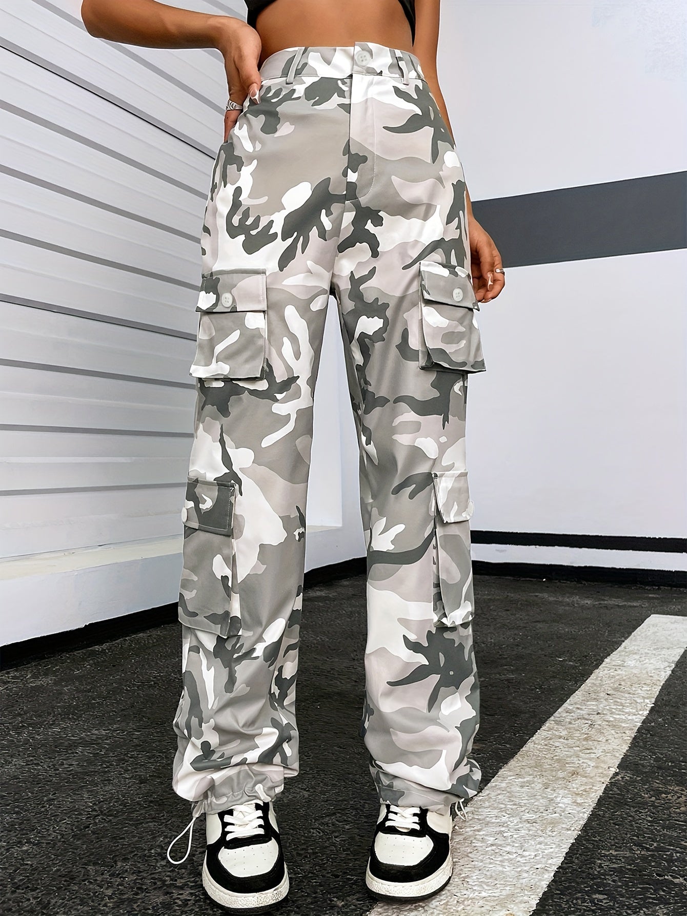 Camo Cargo Pants Sports Jogger Pants Women's Activewear