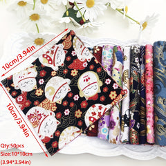 30-50pcs Japanese Quilting Fabric Bundle - DIY Sewing Cotton Quarters