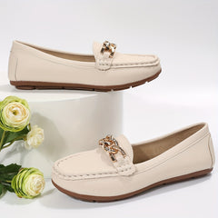 Women's Chain Loafers Rhinestone Slip-on Casual Shoes