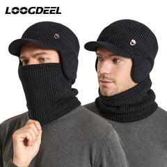 Warm Ear Protection Hat & Neck Gaiter Set Fleece Beanie Two piece Set