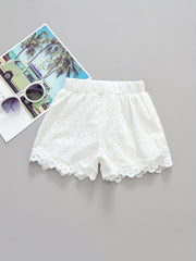 Toddler Girls Flowers Lace Trim Cotton Shorts Kids Summer Clothes