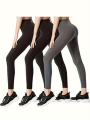High Waisted Solid Sports Leggings For Women Athletic Tummy Control Pants
