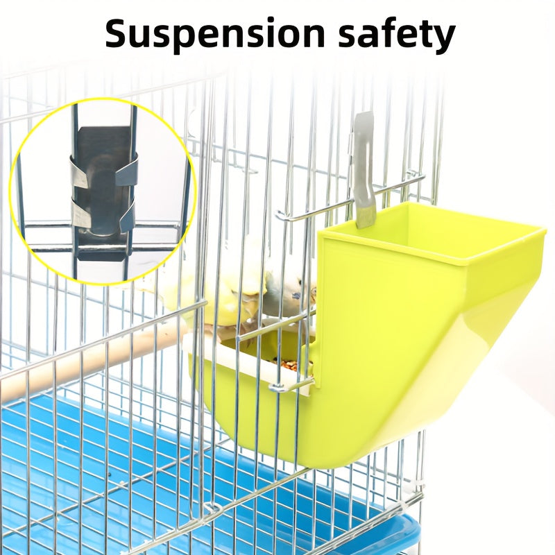 Green Hanging Bird Feeder with Rotating Lid for Bird Cage