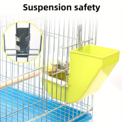 Green Hanging Bird Feeder with Rotating Lid for Bird Cage