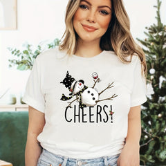 Christmas Snowman Iron On Decal Heat Transfer Stickers Women Girl DIY