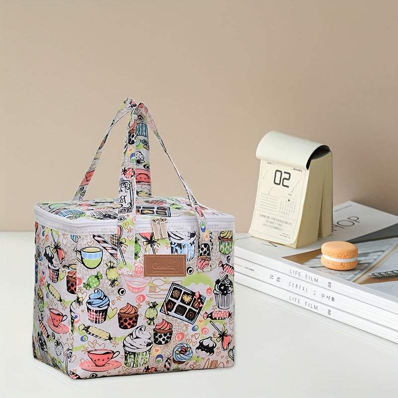 Large Capacity Insulated Cooler Bag Lunch Tote Aluminum Foil Lining