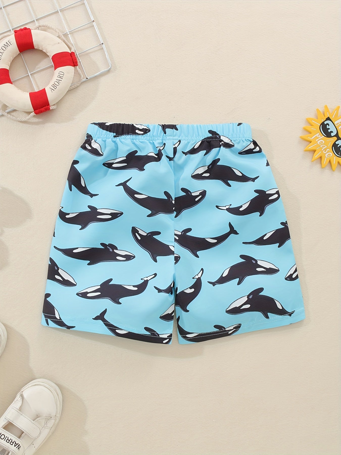 Boys Dolphin Print Shorts Comfortable Breathable For Vacation Beach