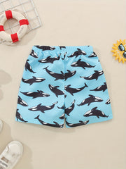 Boys Dolphin Print Shorts Comfortable Breathable For Vacation Beach
