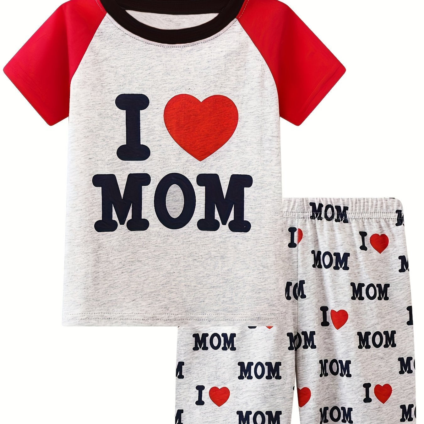 Boys Mom Pajamas Set Short Sleeves Cozy Casual Kids Clothes