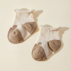 3 Pairs Baby Cartoon Socks Cotton Blend Mesh Breathable