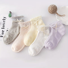 5 Pairs Kids Thin Breathable Lace Mesh Socks
