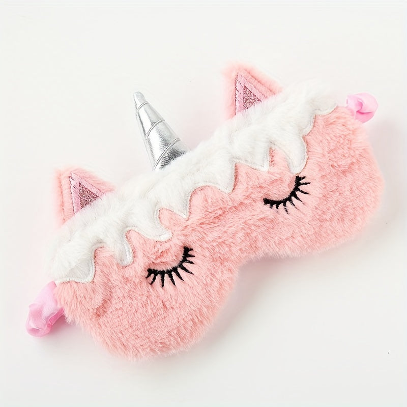 Gradient Plush Eye Mask Blackout Soft Comfy Blindfold Travel Rest Nap Yoga