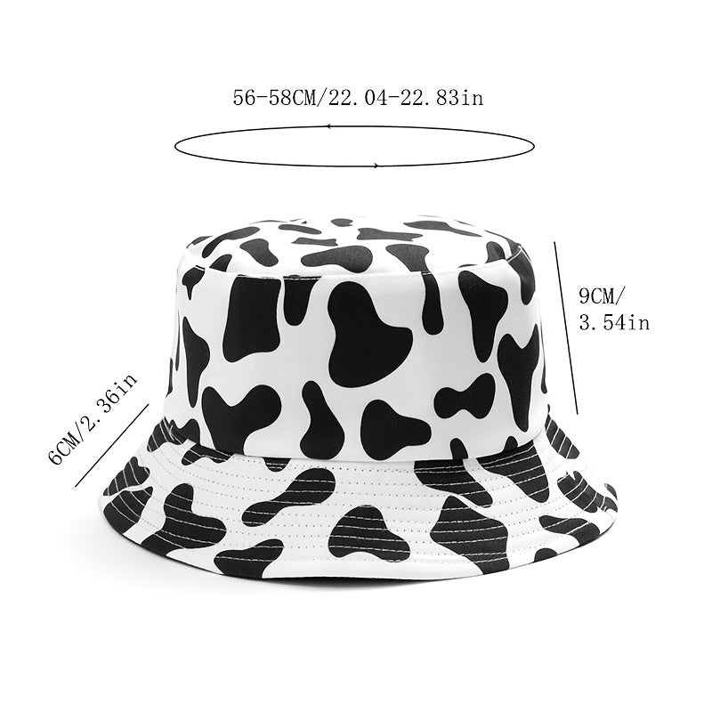 Cow Print Bucket Hat Double sided Basin Hat For Men And Women