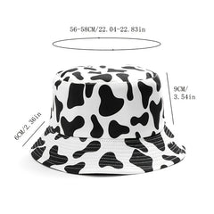 Cow Print Bucket Hat Double sided Basin Hat For Men And Women