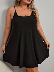Ribbed Square Neck Cami Sleep Dress