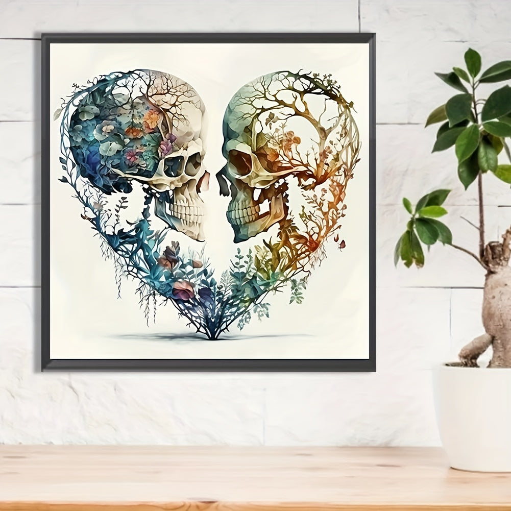 DIY 5D Diamond Painting Love Heart Skull Flower Full Round Diamond Rhinestone
