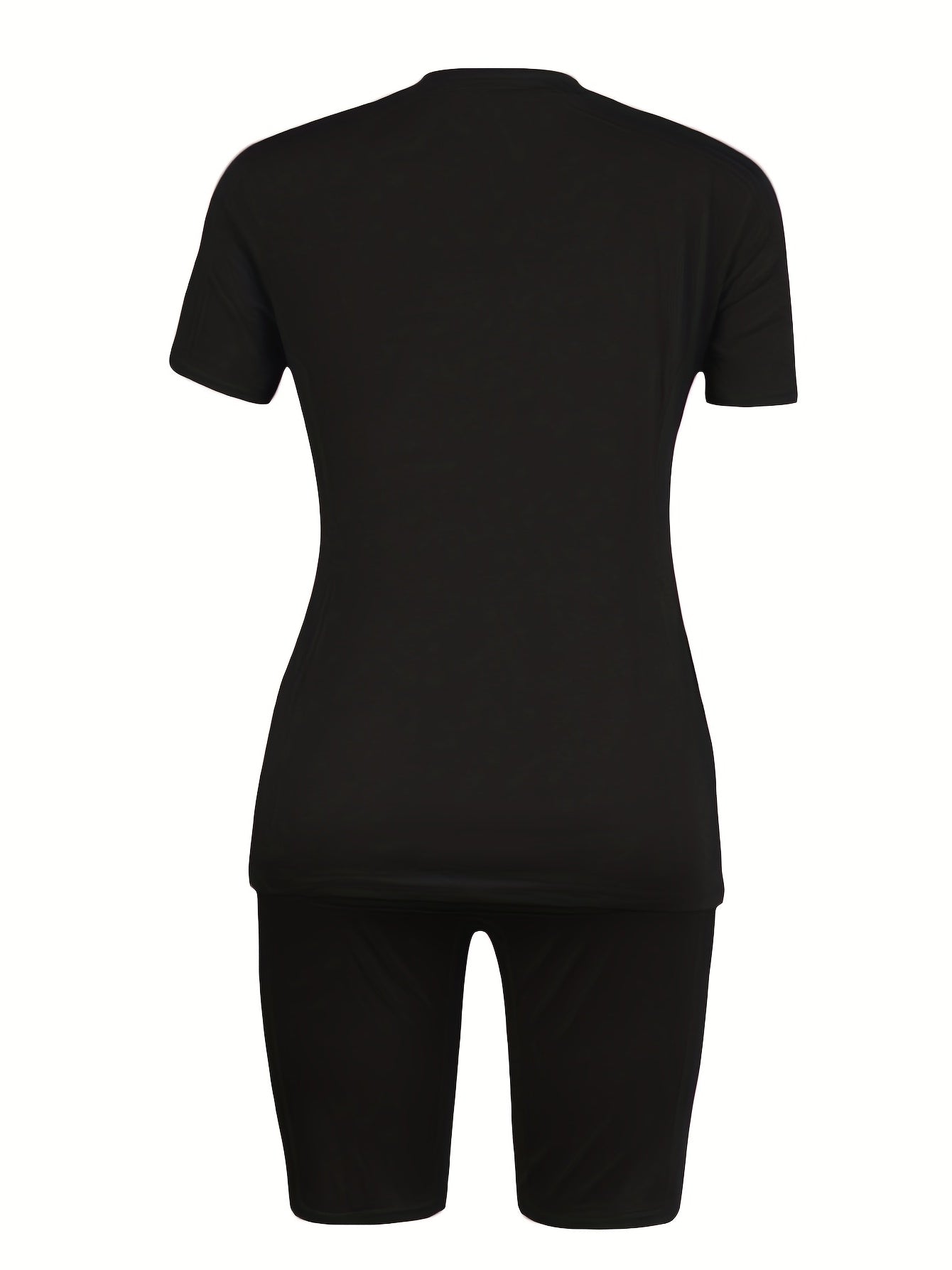 Casual Faith Letter Print T shirt & Biker Shorts Set