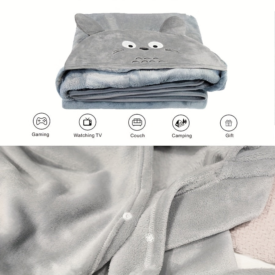 Multifunctional Polar Fleece Blanket, Winter Office Wearable Shawl