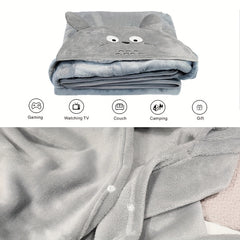 Multifunctional Polar Fleece Blanket, Winter Office Wearable Shawl