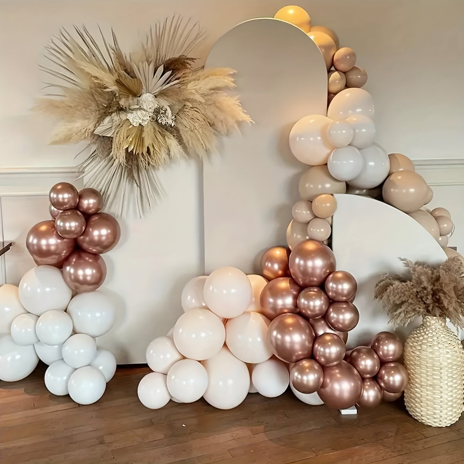 144pc Retro Apricot Balloon Set for Home Decoration