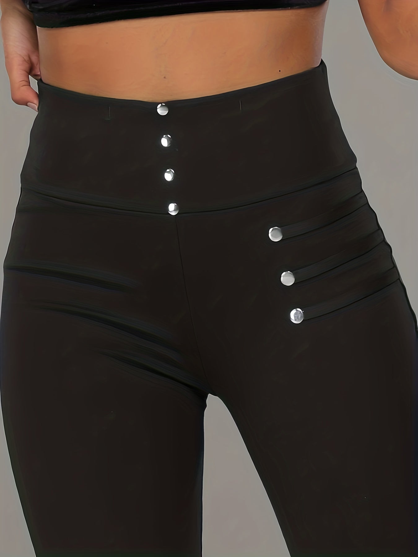 Solid Wideband Waist High Rise Leggings